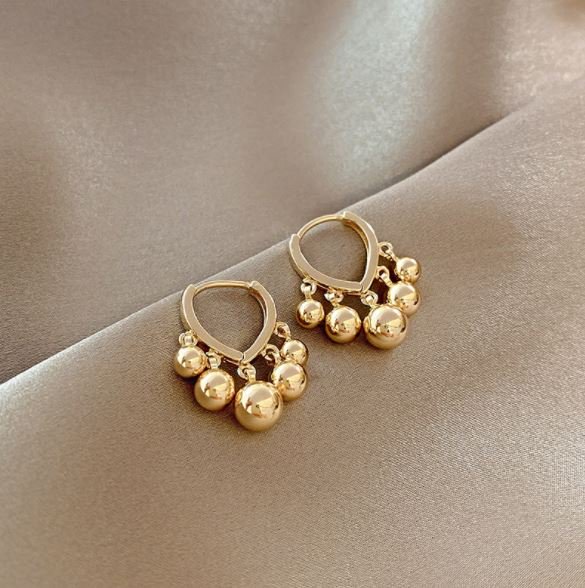 【全品送料無料】ピアス ビーズ ボール 粒々 クラシック ゴールド