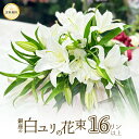 銀座の白ユリ 花束 プレゼント 花束 16輪 4本以上 5のつく日 送料無料 あす楽13時まで ゆり 百合 フラワー 花 お中元 2025 プレゼント ギフト ...