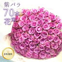 バラの花束ギフト 【高品質◎低価格に挑戦】 紫バラ70本の花束 生花 ムラサキバラ 東京銀座クオリティ 送料無料 紫色 バラ 薔薇 ばら 花束 お祝い 誕生日 記念日 母の日 父の日 プレゼント ギフト プロポーズ 結婚 退職 長寿 古希 古稀 こき 70歳 70才 紫