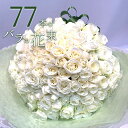白バラ77本の花束 東京銀座クオリティー 白薔薇 ホワイトローズ 花 お中元 2025 花束 プレゼント お祝い 記念日 ギフト 送料無料 送料込み 税込 還暦...