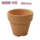 植木鉢 陶器 素焼き 5号 鉢径15cm 鉢底 穴あり ブラウン 茶色 インテリア 植物用の植木鉢 ポット 植え替え お買い物マラソン ポイント2倍 5のつく日...