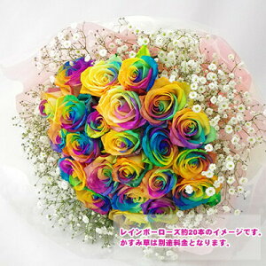 贈り物 お返し レインボーローズ 花束 【1本より御注文承ります】 花の配送 レインボーローズ 贈答 プレゼント バレンタイン