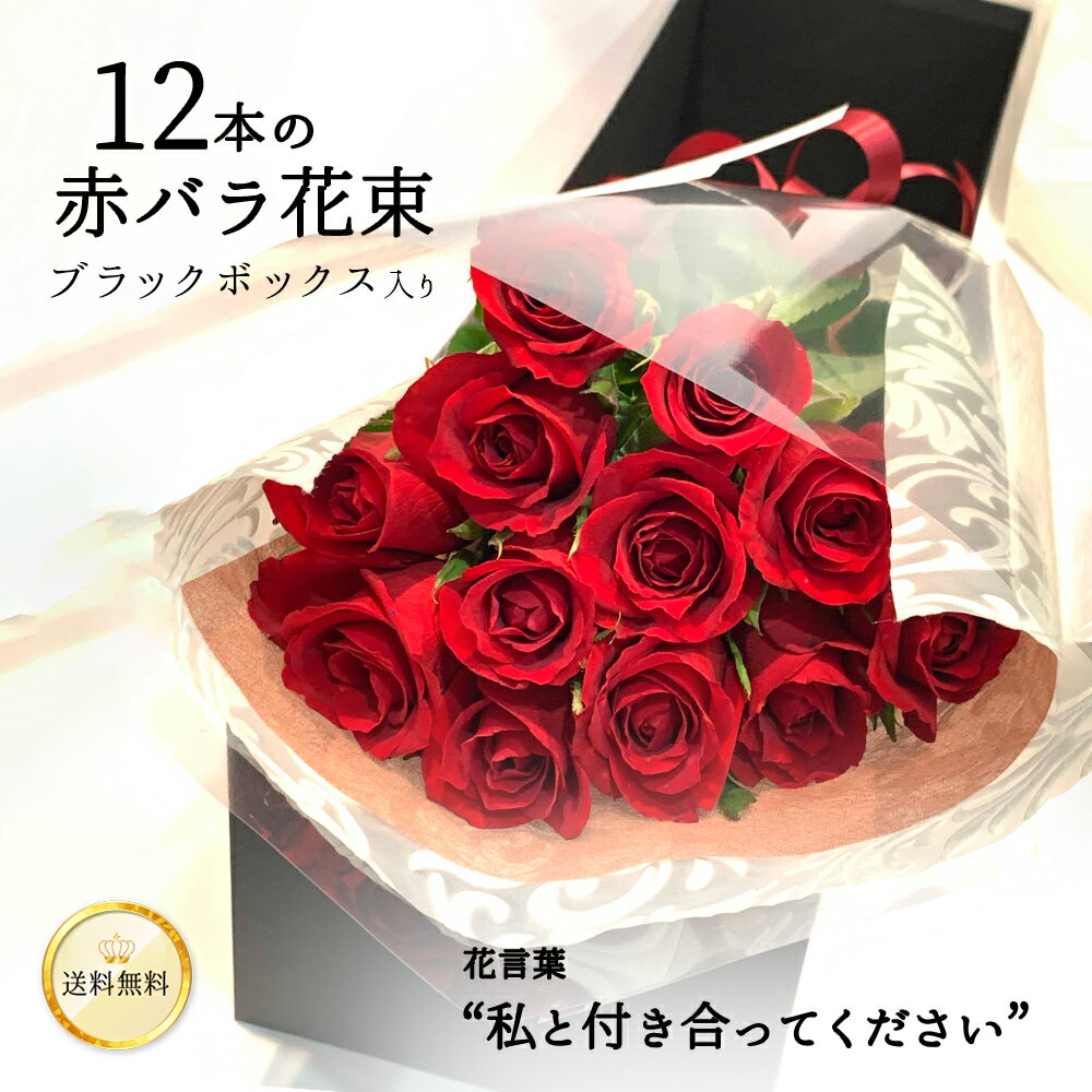 【私と付き合ってください】 赤バラ12本の花束 ダズンローズ ギフトボックス入り 送料無料 品種指定 ギフト 誕生日 ブーケ 父の日 2024 プレゼント 結婚祝 生花 お返し 内祝い お返し 内祝 結婚 祝い 高級 バラ束 告白 プロポーズ