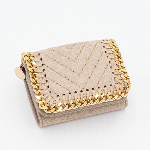 ステラマッカートニー STELLA McCARTNEY 3つ折り財布(小銭入れ付き) バタークリーム MINI WALLET SHAGGY DEER FALABELLA ファラベラ 521371 W70006 9300 BUTTER CREAM 