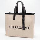 【2024年春夏新作】フェラガモ FERRAGAMO トートバッグ ナチュラル/ブラック ITEMS 241298 764873 NATURAL/BLACK [2024SS]