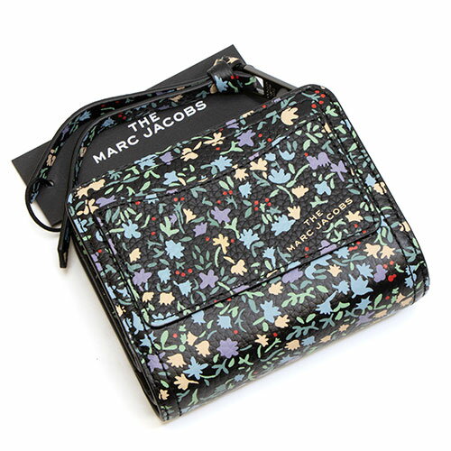 【ハッピープライス】 マークジェイコブス MARC JACOBS 2つ折り財布(小銭入れ付き) ブラックマルチ THE SOFTSHOT DITSY FLORAL MINI COMPACT WALLET S110L01SP21 002　BLACK MULTI