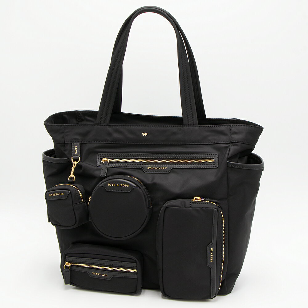 【2023年秋冬新作】アニヤハインドマーチ ANYA HINDMARCH トートバッグ ブラック Commuter Tote in Recycled Nylon コミューター トート 5050925157582 BLACK [2023AW]のサムネイル