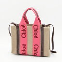 【2023年秋冬新作】クロエ CHLOE スモールトートバッグ ピンク レッド WOODY ウッディー CHC23AS397L17 9R5 PINK RED1 2023AW