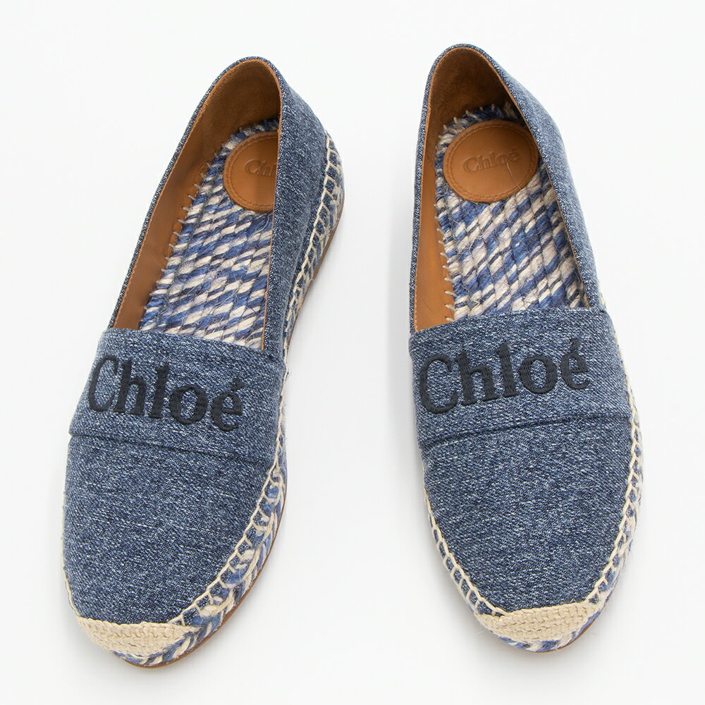 【2024年春夏新作】クロエ CHLOE フラットエスパドリーユ PIIA CHC23U835CU 45D DENIM [2024SS]