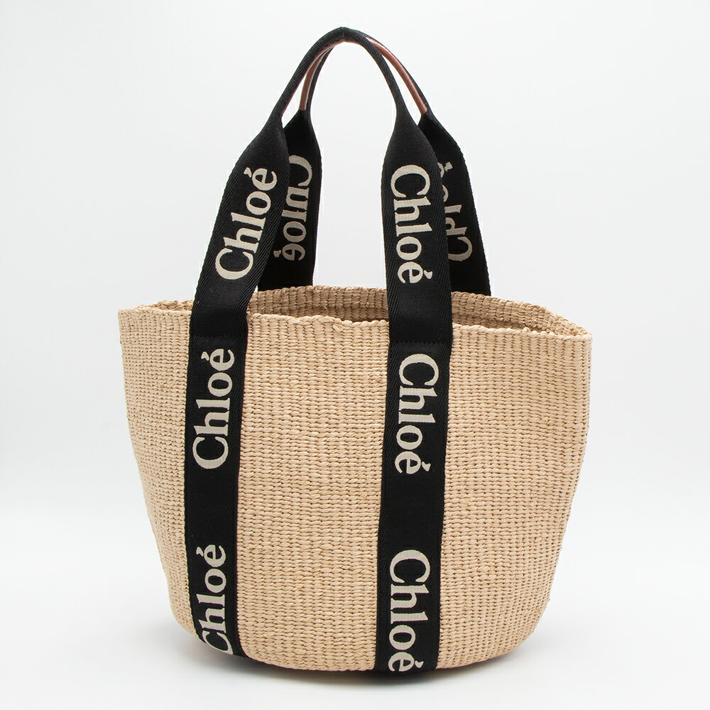 【2024年春夏新作】クロエ CHLOE ラージバスケットバッグ WOODY ウッディー フェアトレードペーパー CHC23AS380L18 915 BLACK&BEIGE [2024SS]のサムネイル