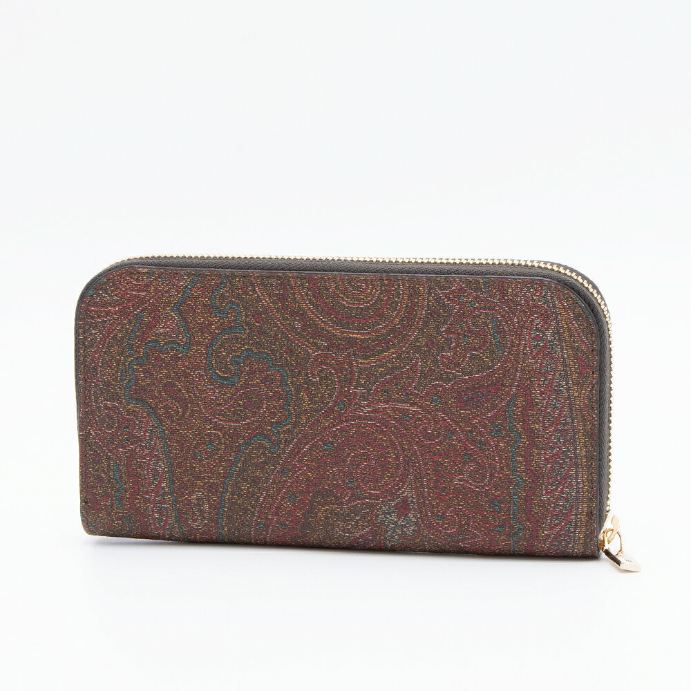 【ハッピープライス】エトロ ETRO ラウンドファスナー長財布(小銭入れ付き) ブラウン/ペイズリー PAISLEY WALLET 0N082 8210 0600 BROWN [2023SS]