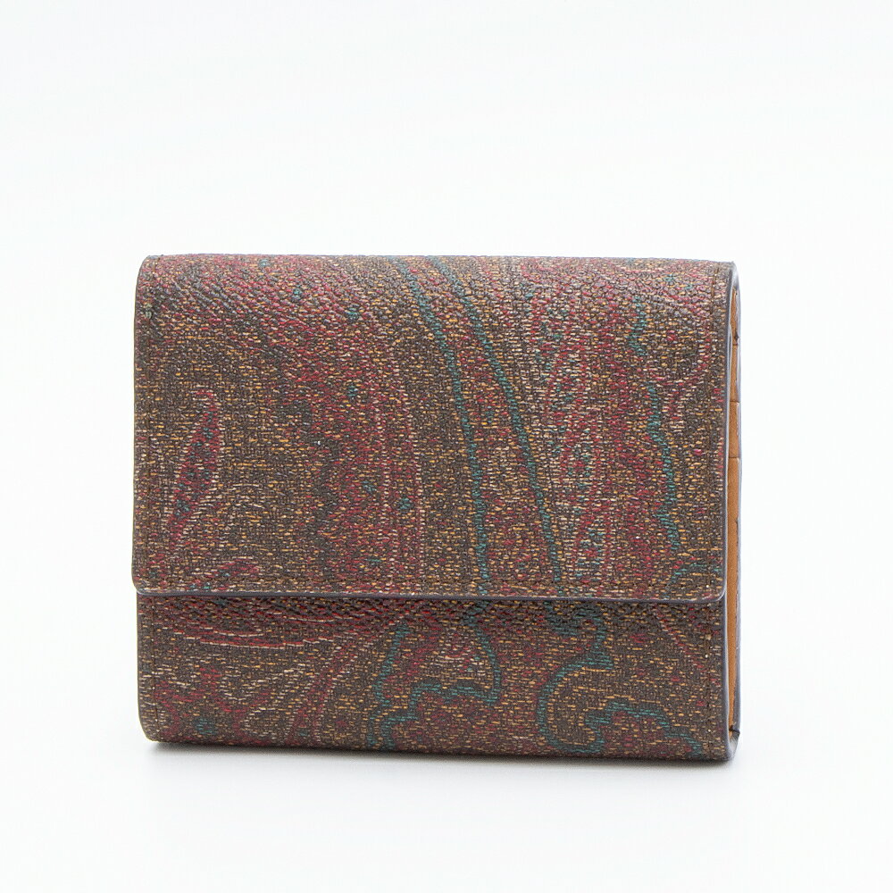 【BLACK FRIDAY 30%OFFクーポン】【アウトレット】エトロ ETRO 2つ折り財布(小銭入れ付き) ブラウン/ペイズリー PAISLEY WALL...