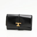 【2023年秋冬新作】トッズ TOD'S 2つ折り財布(小銭入れ付き) ブラック T TIMELESS Tタイムレス XAWTSKB3300KET B999 [2023AW]