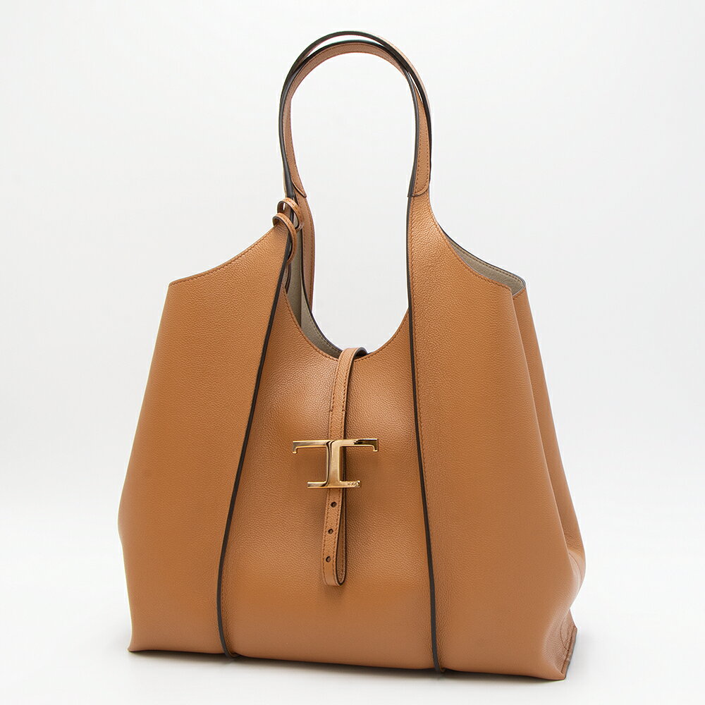 トッズ   レディースバッグ トッズ TOD'S トートバッグ ミディアム ブラウン T TIMELESS T タイムレス XBWTSBA0300Q8E S410 BROWN [2023AW]