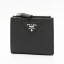 プラダ 財布（メンズ） 【ハッピープライス】プラダ PRADA 2つ折り財布(小銭入れ付き) ブラック 2ML049 2BBE F0002 VITELLO DAINO NERO [2023SS]