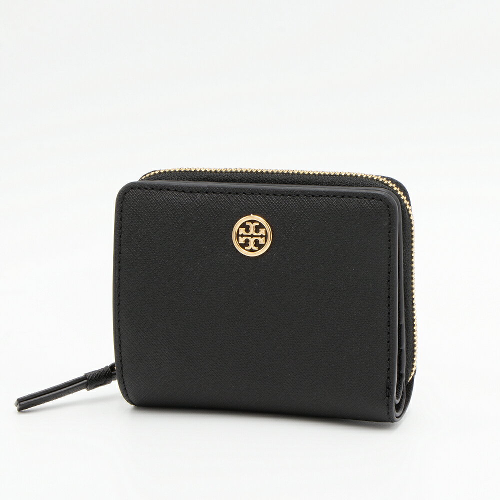 トリーバーチ 財布（レディース） 【ハッピープライス】トリーバーチ TORY BURCH 2つ折り財布(小銭入れ付き) ブラック ROBINSON BI-FOLD WALLET ロビンソン バイフォールド ウォレット 56621 001 BLACK [2022AW]