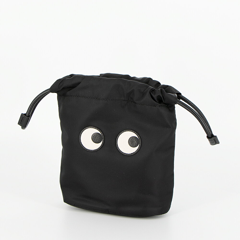 【お買い物マラソン10%OFFクーポン】アニヤハインドマーチ ANYA HINDMARCH ポーチ EYES DRAWSTRING POUCH アイズドローストリングポーチ 5050925193566 BLACK [2026AW]