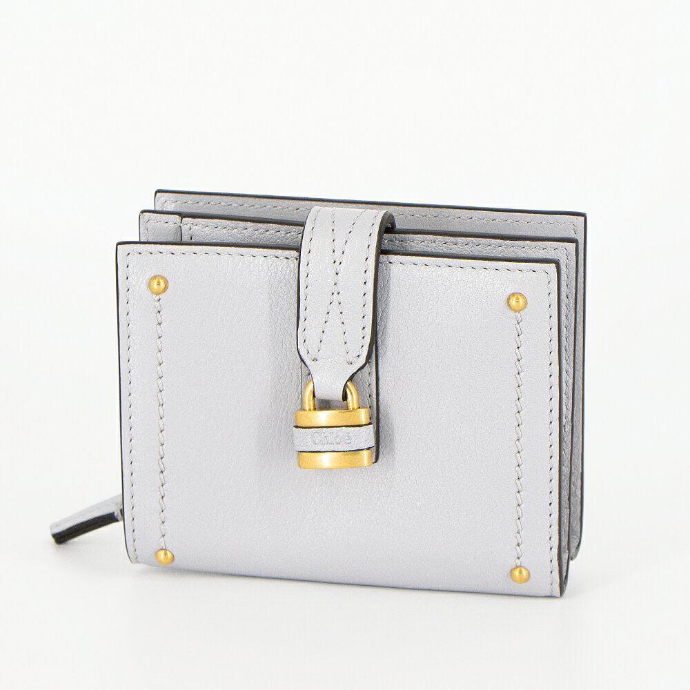 クロエ CHLOE 2つ折り財布 グレインレザー PADDINGTON スクエアウォレット CH26SP916O37 4A5 GREYISH BLUE 
