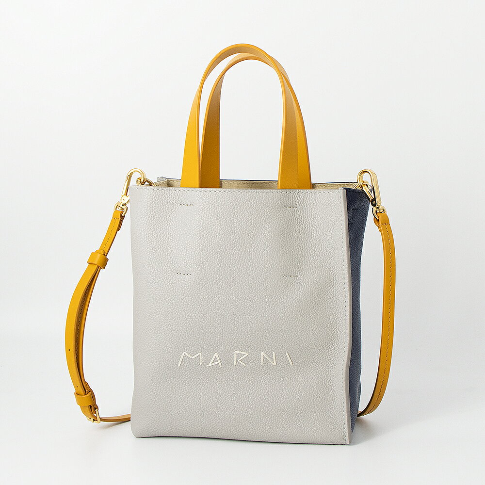 Rakuten - マルニ MARNI トートバッグ(2WAY仕様) MUSEO SOFT MINI SHMP0040L3 P6533 ZP100 BLUE/EVEREST/SPHERICAL GREEN [2026SS]