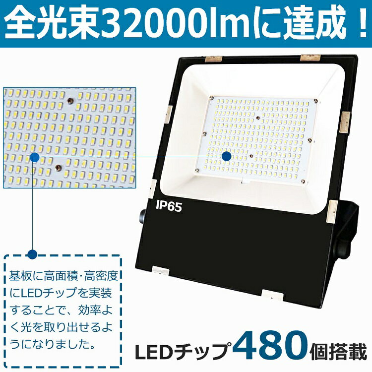 LED 投光器 LED 屋外200W 2000W相当 超爆光32000lm IP65 防水 防塵 広角120度 ACコード付き LED投光器 最新 薄型 ワークライト LED作業灯 ハイパワー 極薄型 屋内 屋外 看板照明 駐車場 工事現場 夜間作業 船舶 倉庫 工場 舞台照明 色選択 二年保証