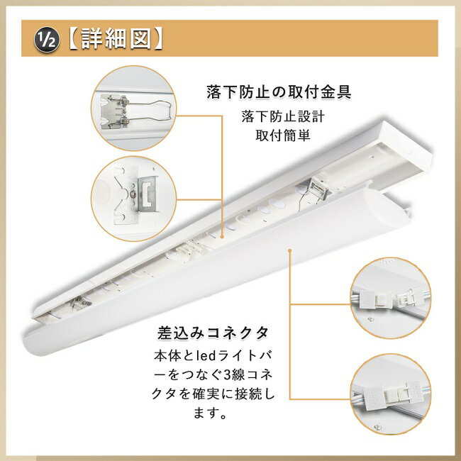 【三年保証】LED蛍光器具 トラフ型 LED蛍光灯器具一体型 LED ベースライト 40W 40W型2灯相当 LED蛍光灯器具 LED蛍光灯40w型 ledベースライト 40W 2灯 器具一体型 LED照明 逆富士式 LED 逆富士器具 天井照明 直付け 幅80mm 消費電力50W 高輝度8000lm 二色選択 PSE認証