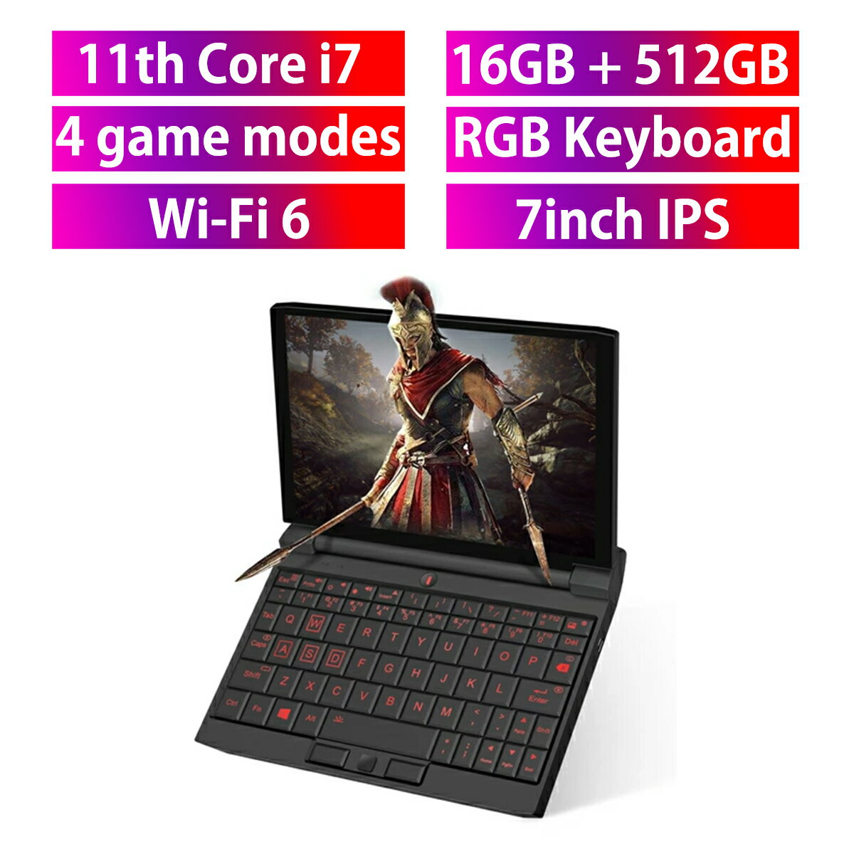【7.19-7.26限定P5倍+5000円クーポン発行中!!】新品 ミニパソコン 7インチ タッチ操作 16G+512G WIFI版 i7-1160G7 Intel Windows10 IPS 12000mAhバッテリー 大容量 1920*1200 BT5.0 ミニ ノートパソコン PC 小型 軽量 ONE-NETBOOK OneGx1 Pro【8月7日 順次発送】