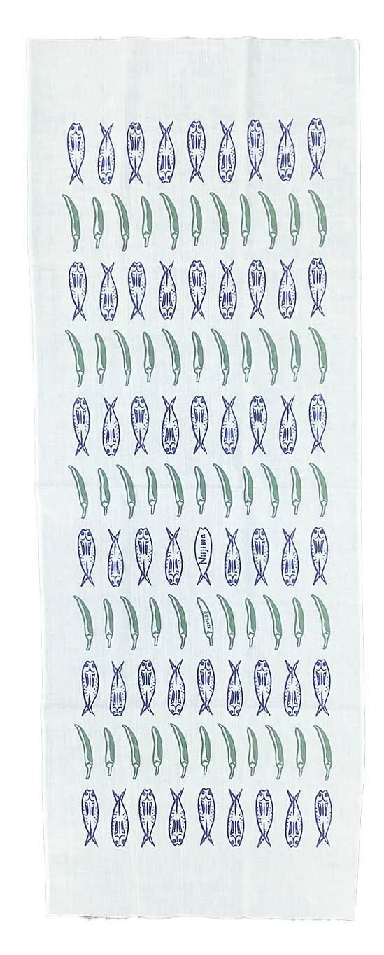 くさやと唐辛子てぬぐい