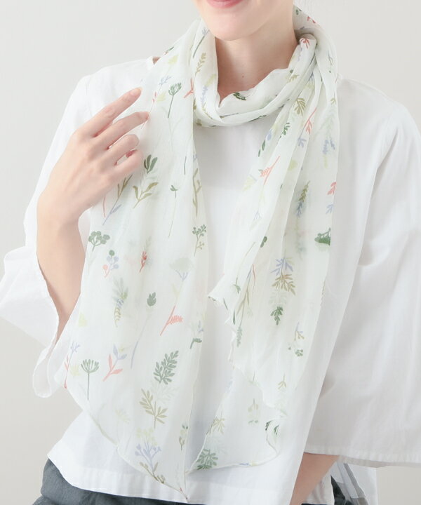 綿100％ 小花柄プリントストール レディース 春夏 コットン 160×40cm フラワー ボタニカル 薄手 上品
