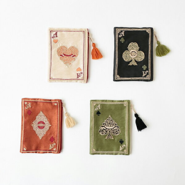 トランプ刺繍ポーチ インド刺繍 ミニポーチ 華やか メルヘン かわいい プレゼント ギフト 送料無料 メ..