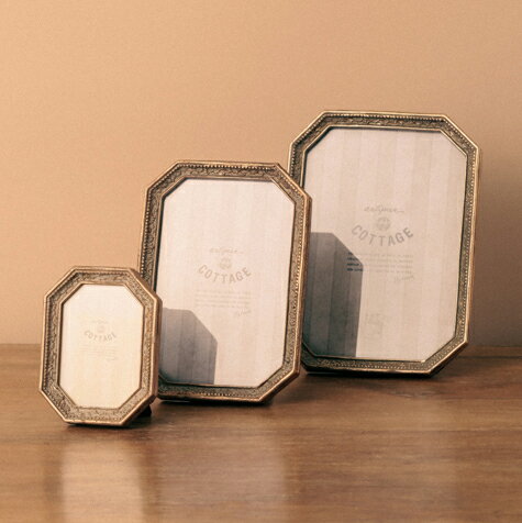 写真立て 八角フォトフレーム おしゃれ アンティーク風 3サイズ インテリア 壁掛けOK DIY プレゼント ギフト メーカー直送