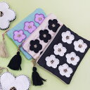 フラワービーズ刺繍ポーチ インド刺繍 ミニポーチ お花 かわいい ファンシー プレゼント ギフト 送料無料 メーカー直送