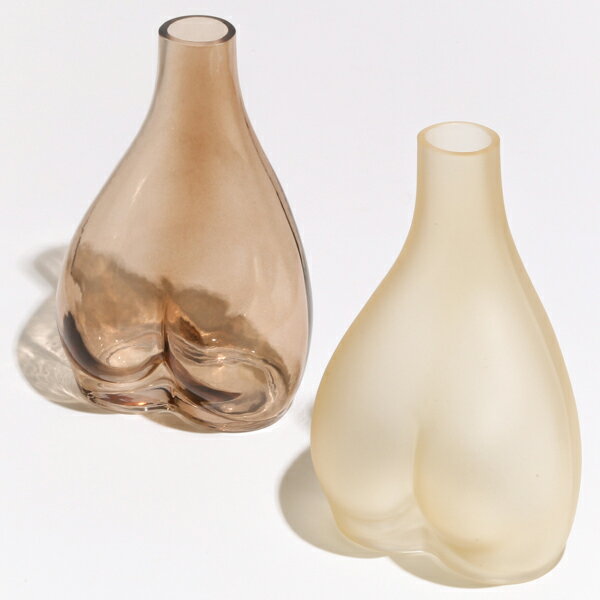 ヒップガラスベース ガラス花瓶 一輪挿し 小さい 玄関 リビング オブジェ モダン 花びん 花器 メーカー直送のサムネイル