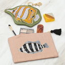 フィッシュ刺繍 ポーチ ミニポーチ キーチャーム 魚 動物 ニジマス イシダイ エンゼルフィッシュ かわいい ユニーク ギフト プレゼント 送料無料