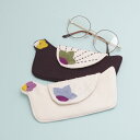 トリ刺繍 メガネケース ソフト眼鏡ケース かわいい ユニーク 眼鏡入れ 綿100%生地 動物 アニマル 小鳥 母の日 敬老の日 プレゼント ギフト 送料無料 メ...