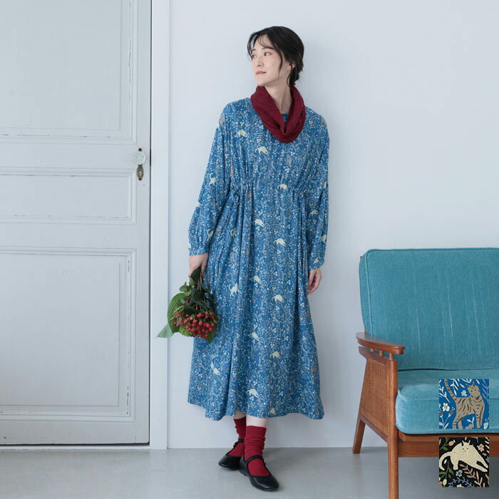 CAT＆フラワープリントレーヨン2...