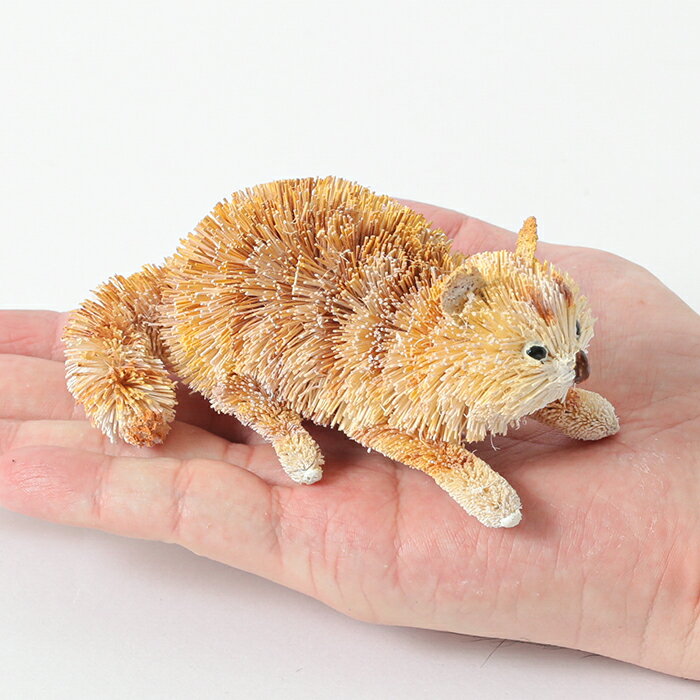 置物 たわしアニマル 茶トラネコ 猫 オブジェ 人形 インテリア アニマル 動物 ギフト プレゼント メー..