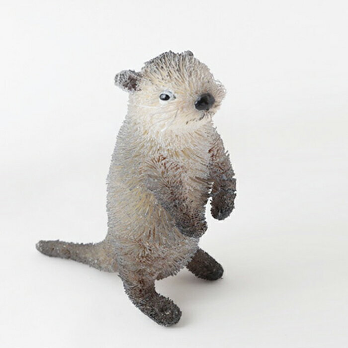 置物 たわしアニマル コツメカワウソ ネザーランドドワーフ オブジェ 人形 インテリア アニマル 動物 ..