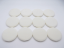 【業務用・使い捨て・数量限定】テスター用両面植毛ウレタンパフ12個直径約57mm X 厚み8mm リボンカット品(F-317)化粧 メイク ディスポ フロッキー...
