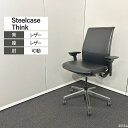 Steelcase オフィスチェア Think ハイバック 可動肘 ブラック ポリッシュ 465A000
