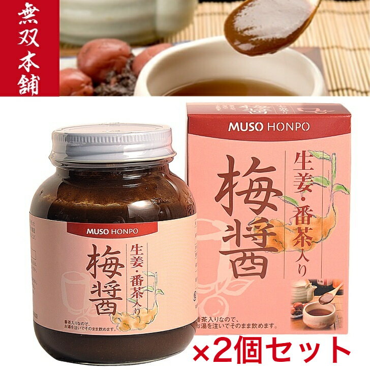 無双本舗 生姜・番茶入り梅醤 250g 2セット【梅醤 梅醤番茶 生姜 梅 マクロビオティック マクロビ 冷え性 梅干 醤油 番茶 ムソー 無添加 有機番茶 有機生姜 正食 天日製塩 杉樽醤油】