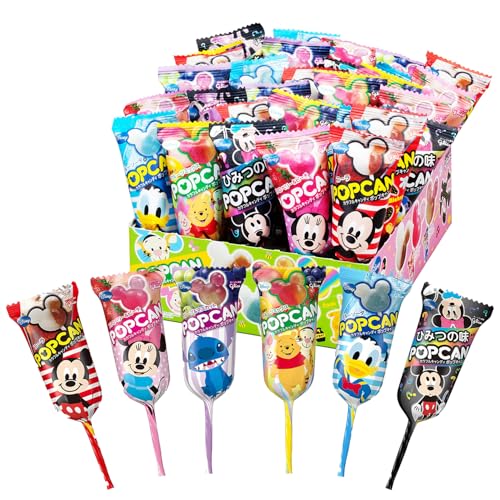 ポップキャン カラフルキャンディ 1箱(6種類30本セット) ディズニー 江崎グリコ candy lollipop disney mi 送料無料