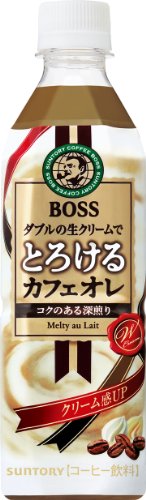 サントリー コーヒーボス とろけるカフェオレ 500ml×24本 　送料無料