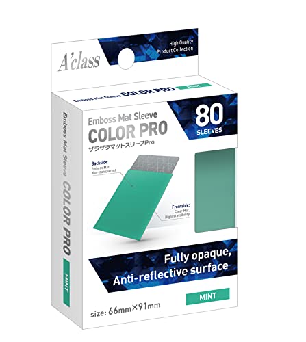 アクラス ザラザラマットスリーブPro ミント 本体サイズ66×91mm 　送料無料