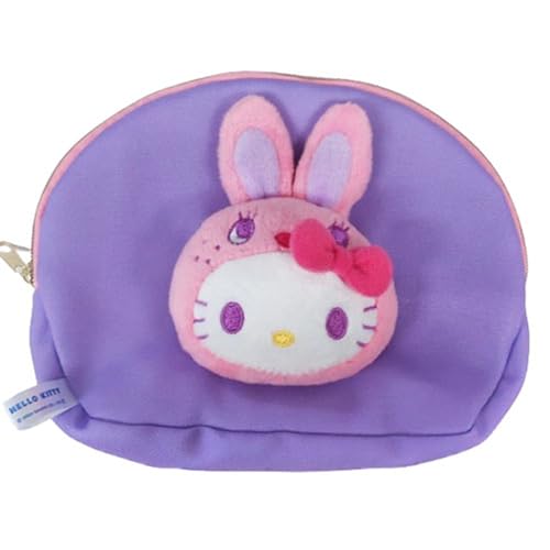 ナカジマコーポレーション ハローキティ カラフルバニーボアフェイス 化粧ポーチ パープル 200402-24 ..