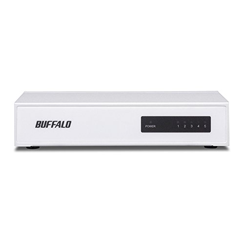 BUFFALO 10/100Mbps対応 金属筺体 電源内蔵 5ポート ホワイト スイッチングハブ LSW4-TX-5NS/WHD 　送料無料