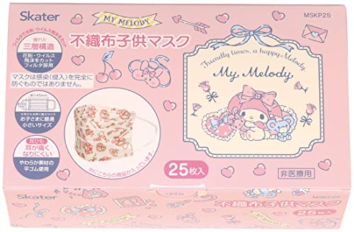 スケーター 不織布 マスク 子供用 25枚 三層構造 箱入り マイメロディ サンリオ MSKP25-A 送料無料