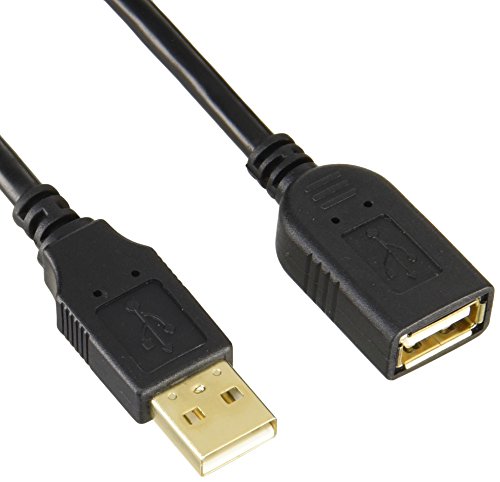 BUFFALO USB2.0延長ケーブル カーボン素子ねり込 2m ブラック BSUAAFR220BK 　送料無料