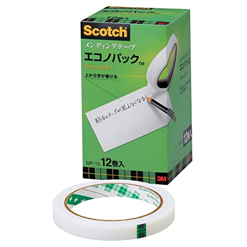 3M スコッチ テープ メンディングテープ 15mm×30m 大巻 12巻 MP-15 送料無料