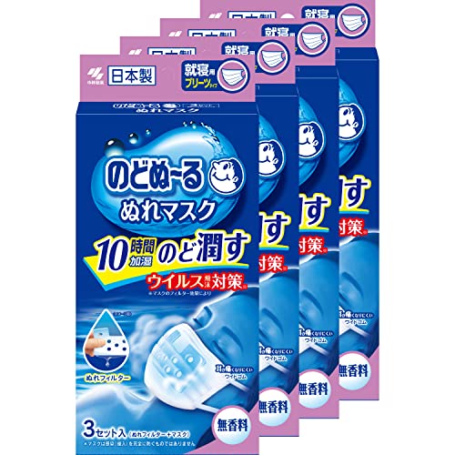【まとめ買い】のどぬ~るぬれマスク 就寝用 無香料 3セット入り×4個 小林製薬 　送料無料のサムネイル
