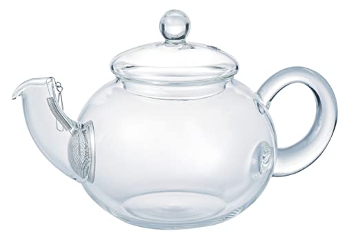 ・クリア Hario Jumping Leaf Glass Tea Pot 500ml・サイズ:幅195x奥120x高125mm・本体重量:400g・素材・材質:耐熱ガラス、ステンレス・生産国:日本・中国注ぎ口に茶こしが付いているので、しっかり茶葉が開きます※配送に関しての重要事項※・ギフト梱包、のし等は不可となります。・お客様都合で商品発送作業以降のキャンセル不可となります。・弊社提携先倉庫からの発送商品は配送システムを一元管理しており、輸送箱に異なるサイトのロゴが記載されている場合がございます。その為、配送間違いと思われる場合もございますがお受け取りいただきます様お願い致します。※不在時の場合も同様の不在連絡票（再配達）となります。・領収書の発行はシステム上ご注文履歴からお客様ご自身での発行となります。※その他重要事項※商品はメーカーリニューアルが行われた場合、順次パッケージ変更品等でのお届けとなります。商品画像が旧パッケージ等の場合がございますがご了承頂きますようお願い申し上げます。